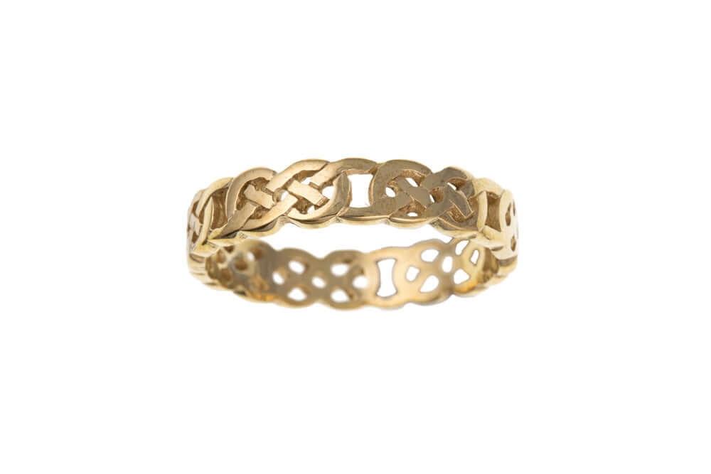 gold celtic wedding band - Carathea jewellers