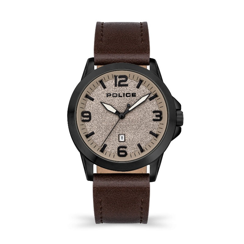 Police men's watch brown leather strap = Carathea jewellers