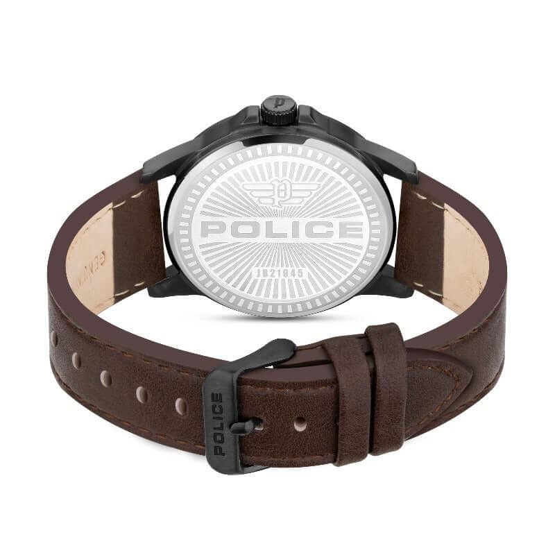 Police men's watch brown leather strap = Carathea jewellers