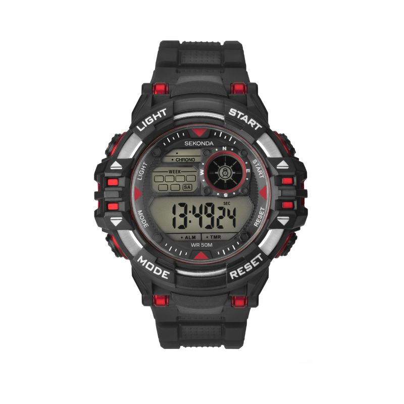 Sekonda Men's Sports Digital Watch Red/Black 1523 Watches Carathea 