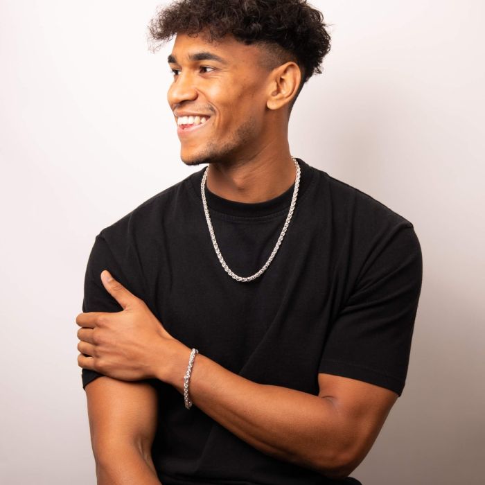 mens silver spiga bracelet - Carathea