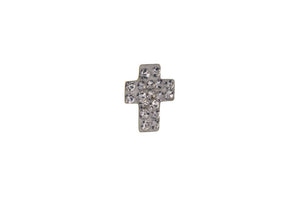 Men's Gold Cross Stud Earring with Austrian Crystal