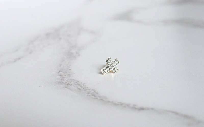 men's single cz cross earring - Carathea jewellers