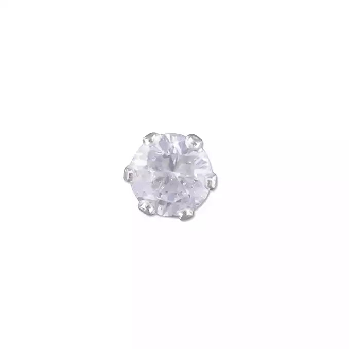 silver single cz stud earring 4 mm - Carathea jewellers