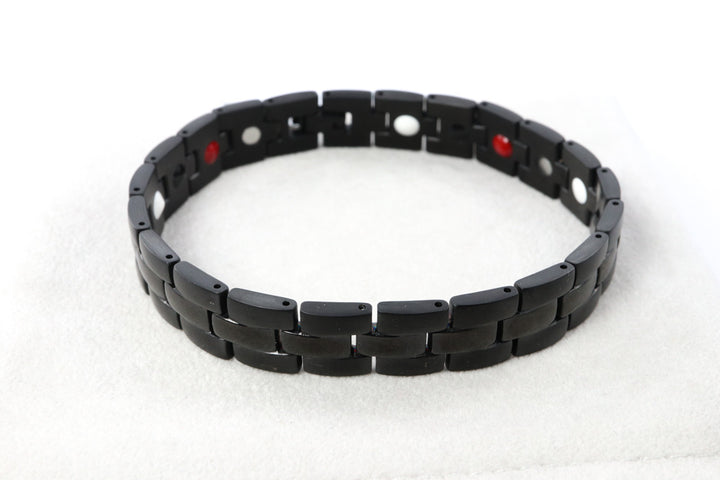 Men's Stainless Steel Magnetic Bracelet in Black