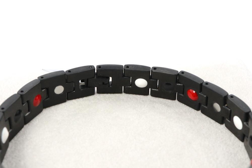 Men's Stainless Steel Magnetic Bracelet in Black