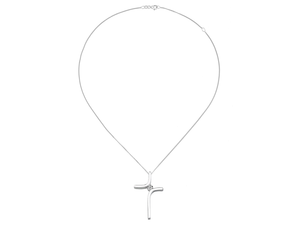Silver cross pendant with CZ - Carathea jewellers