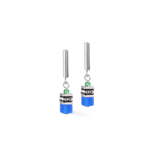 ladies multicoloured earrings with small cubes | Carathea jewellers