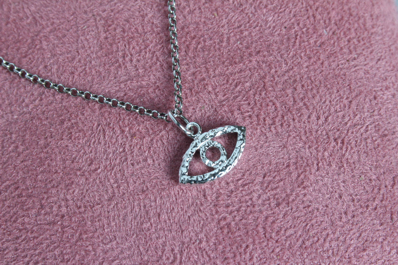 silver evil eye pendant - Carathea & Jools