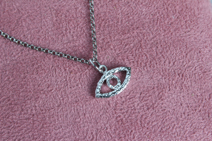 silver evil eye pendant - Carathea & Jools