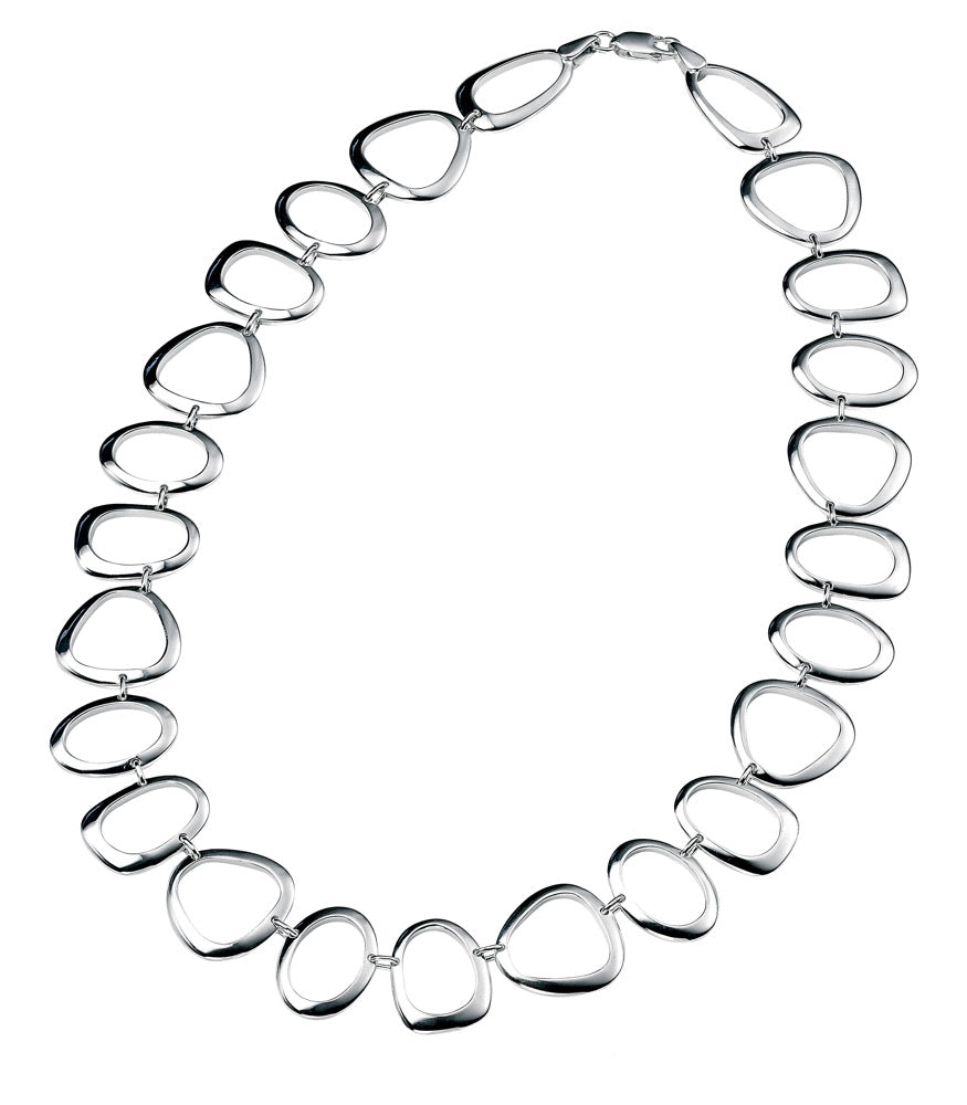 silver open pebbles link necklace - Carathea & Jools