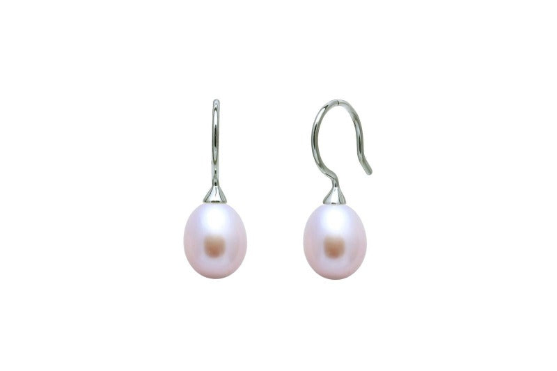 pink teardrop pearl drop earrings - Carathea