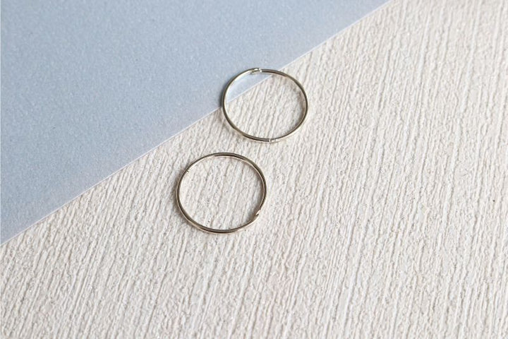 Hinged Silver Sleeper Earrings 12 mm (Pair)