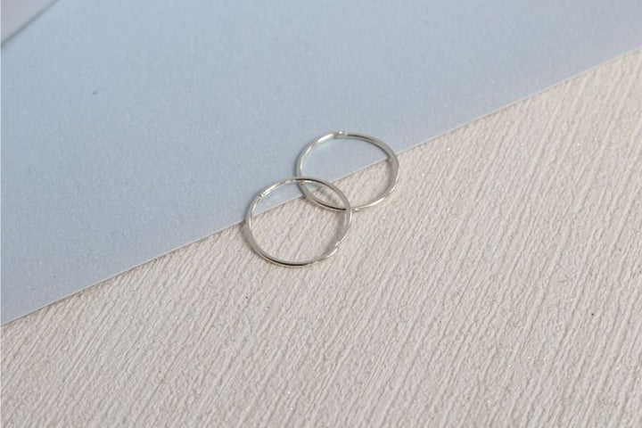 Hinged Silver Sleeper Earrings 12 mm (Pair)