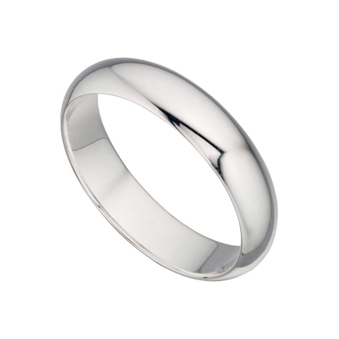 Unisex Plain Silver Ring 4.9mm Wide