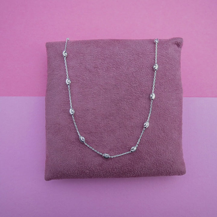 Oval Moon Necklace in silver- Carathea jewellers