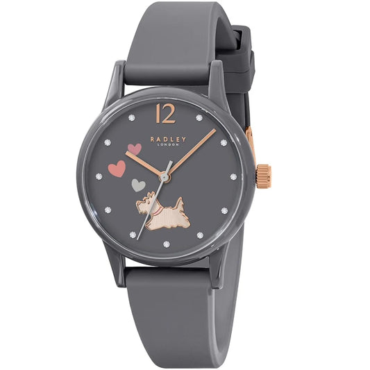 Ladies Radley watch with grey plastic case and grey silicone strap - Carathea jewellers