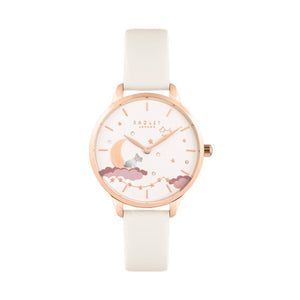 Ladies Radley Watch white/rose gold with clouds on dial | Carathea Watches