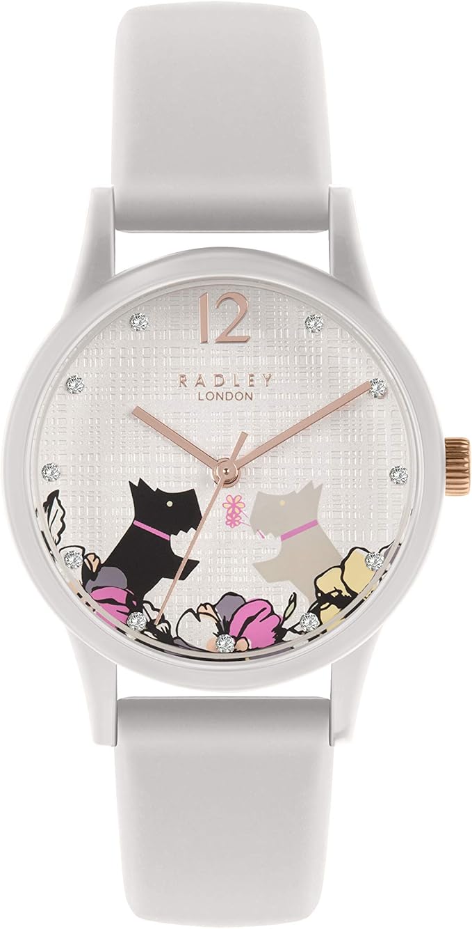 Radley Ladies Watch Grey Silicone Floral Dog Dial RY2986