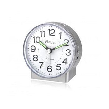 Ravel Alarm Clock White/Silver Bezel
