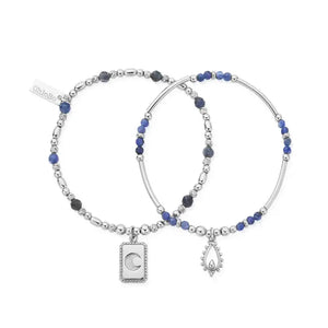 SILVER AND sodalite set of two bracelets - Carathea jewellers