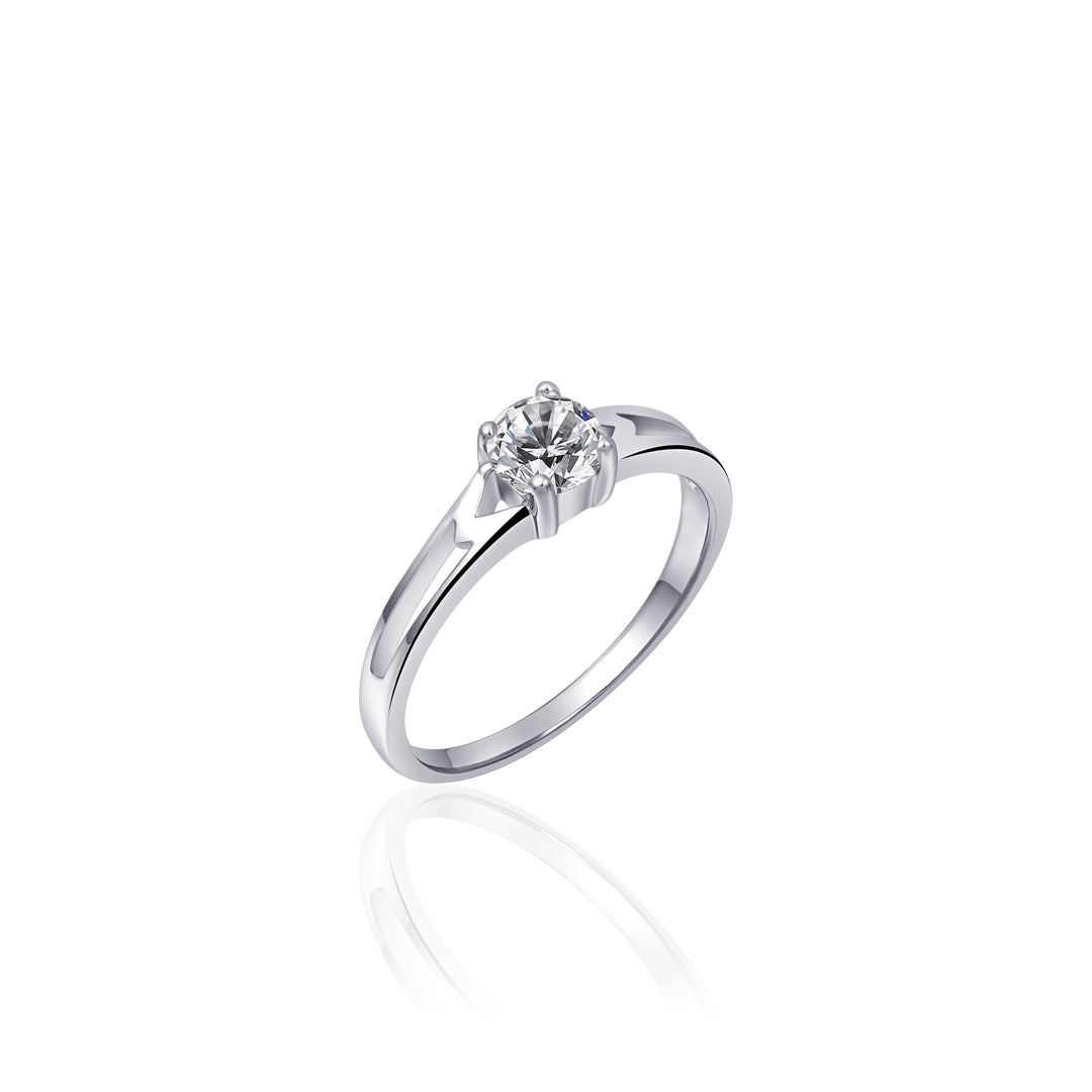 rhodium plated sterling silver solitaire CZ stone - Carathea & Jools, Bridgwater jewellers