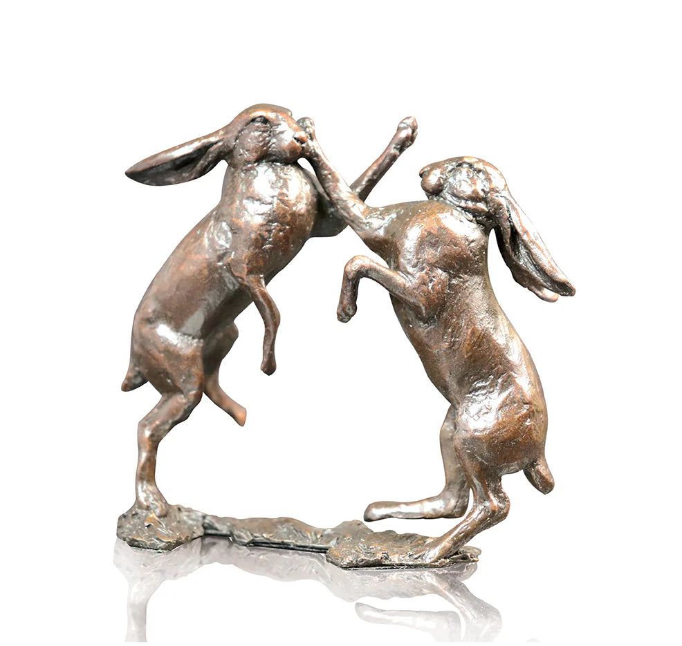 Bronze Boxing Hares Sculpture Limited Edition