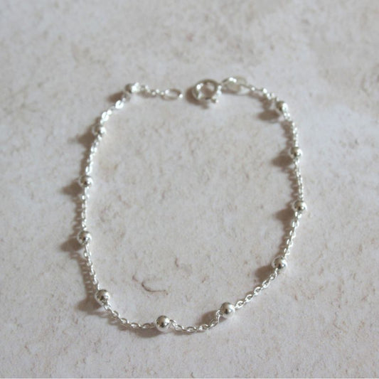 Silver Rolo and Ball Bracelet