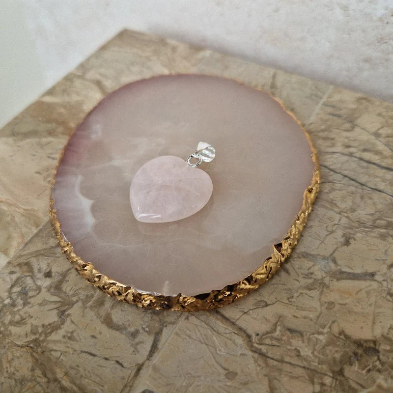 rose quartz heart pendant - Carathea