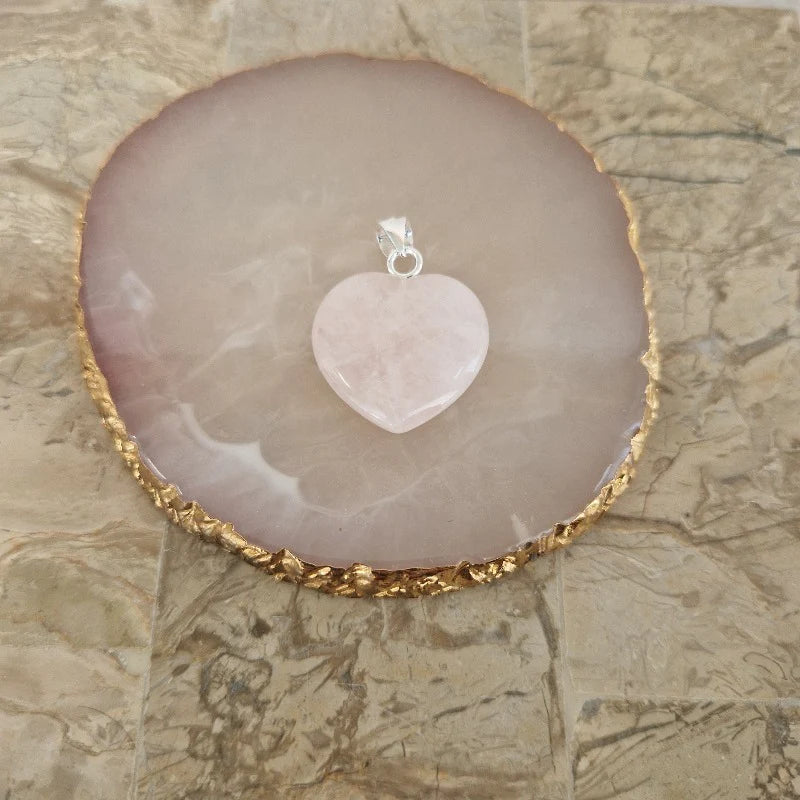 rose quartz heart pendant - Carathea