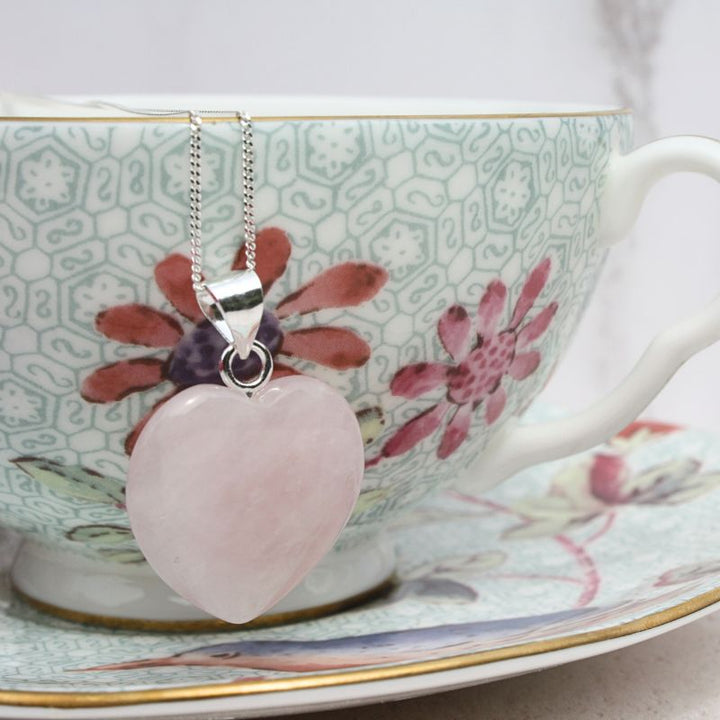 rose quartz heart pendant - Carathea
