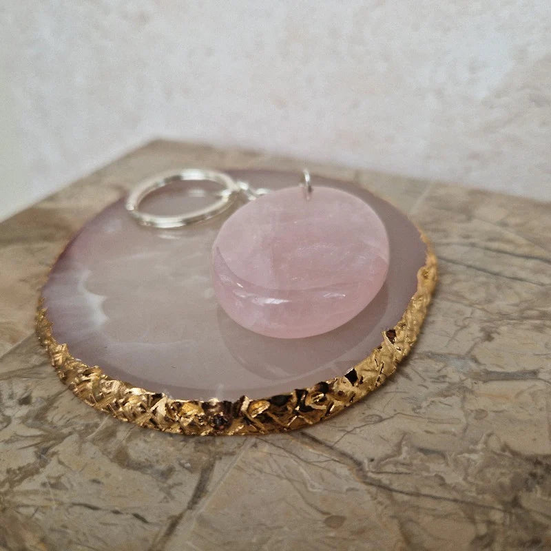 rose quartz keyring - Carathea