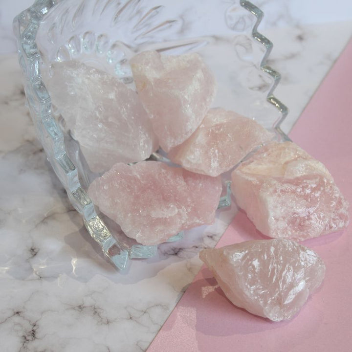 rough rose quartz crystal - Carathea