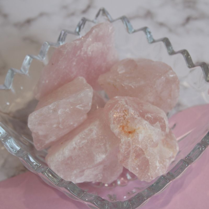 rough rose quartz crystal - Carathea