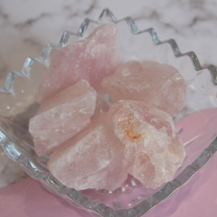 rough rose quartz crystal - Carathea