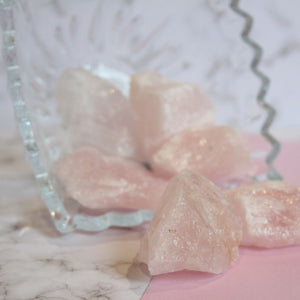 rough rose quartz crystal - Carathea