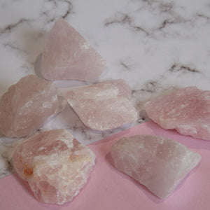 rough rose quartz crystal - Carathea