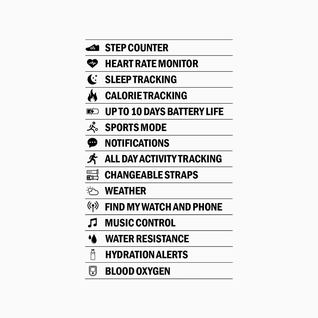 Sekonda smartwatch with a grey strap and rectangular touchscreen.