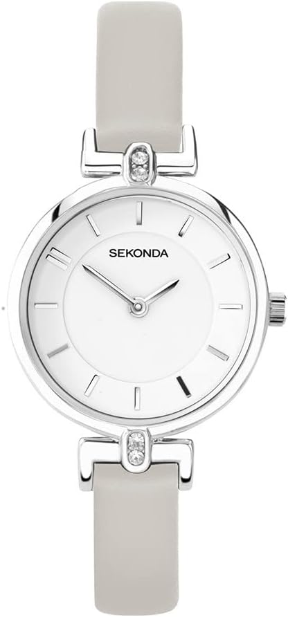 silver and grey leather Sekonda ladies watch - Carathea jewellers