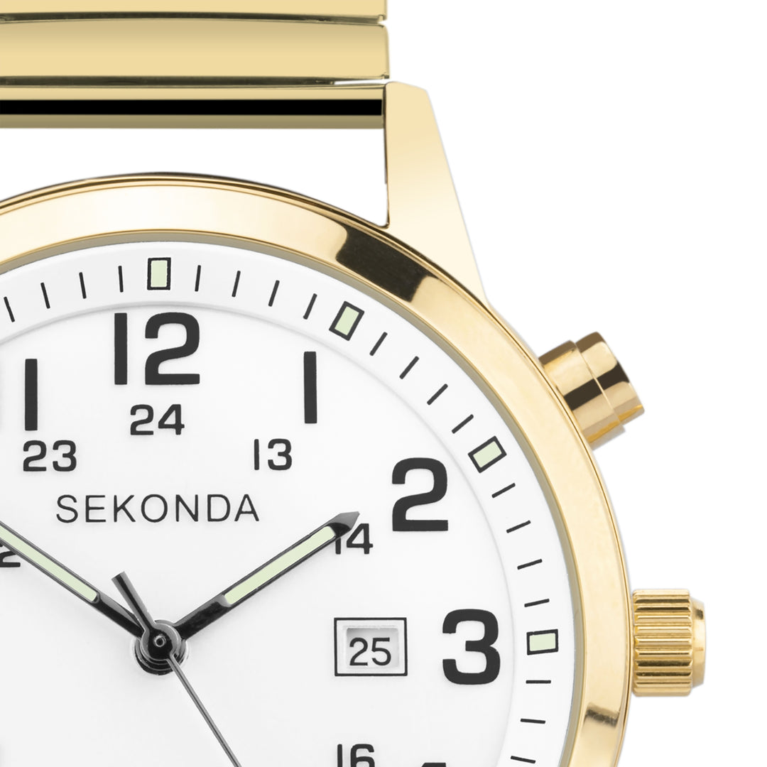 Sekonda Men's Easy Reader Watch with Back Light in Gold 30128