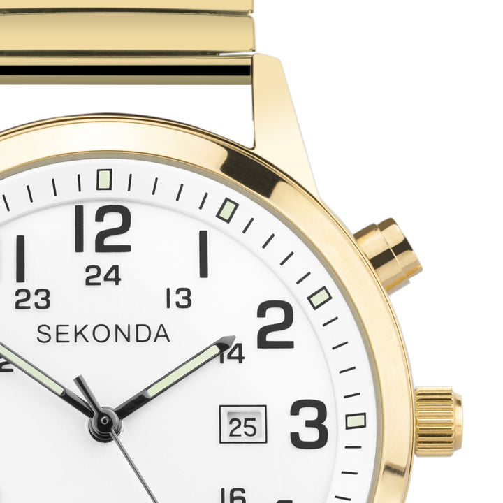 Sekonda Men's Easy Reader Watch with Back Light in Gold 30128