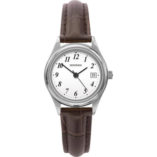 Sekonda Ladies watch easy reader brown strap - Carathea