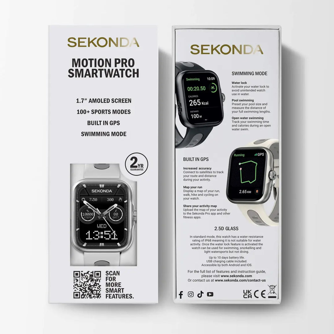 Sekonda GPS Smart Watch with silver case and silicone strap.