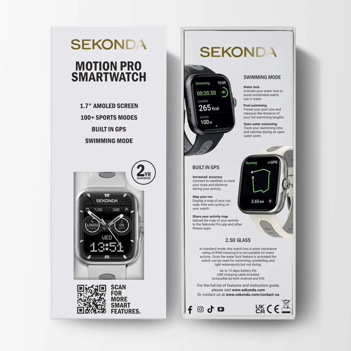 Sekonda GPS Smart Watch with silver case and silicone strap.