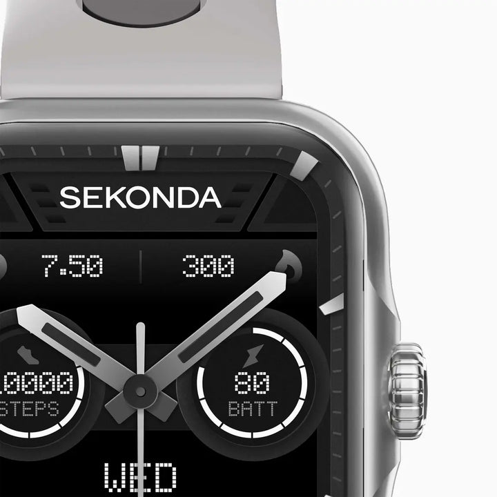 Sekonda GPS Smart Watch with silver case and silicone strap.