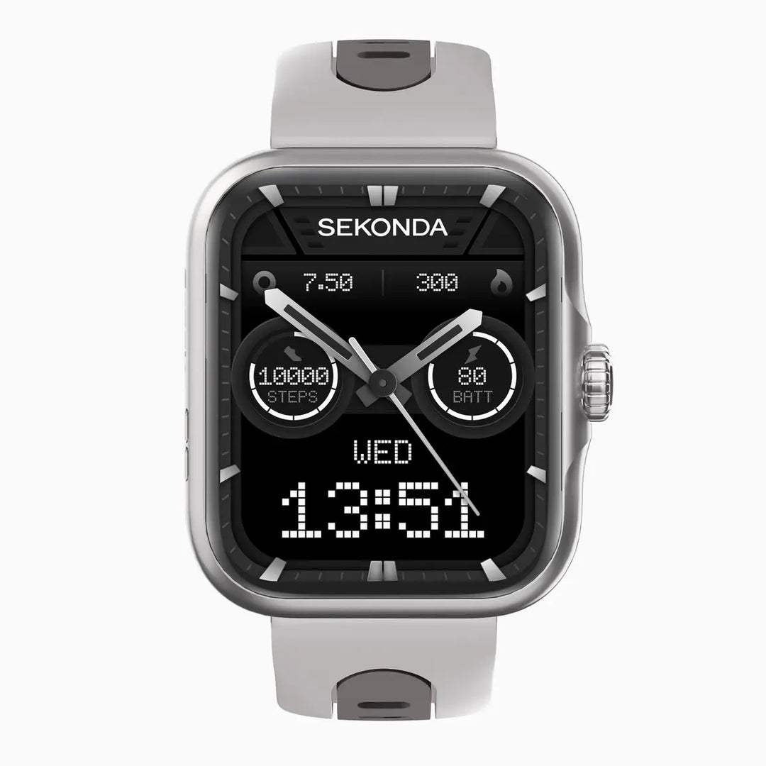 Sekonda GPS Smart Watch with silver case and silicone strap.