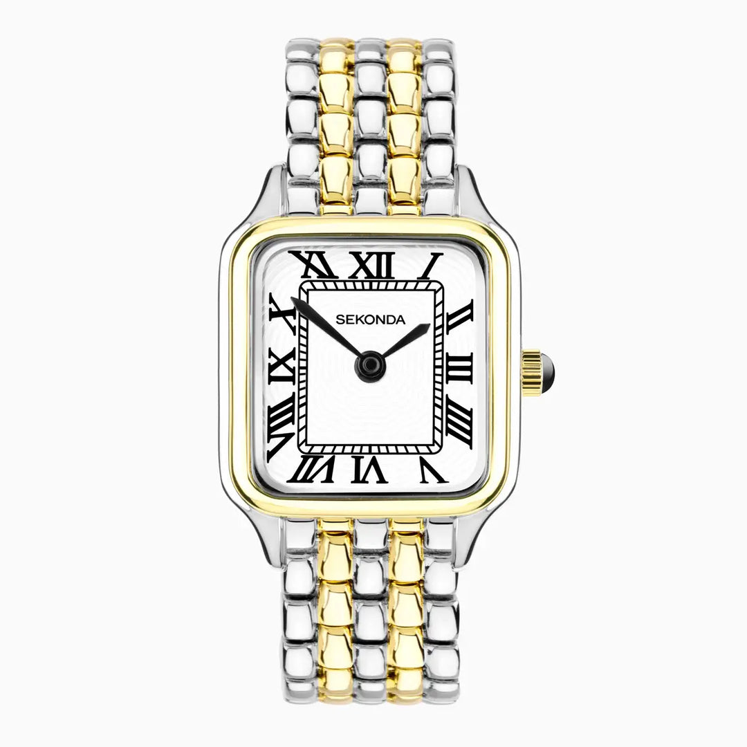 Sekonda two tone ladies watch with octagonal face and Roman numerals.