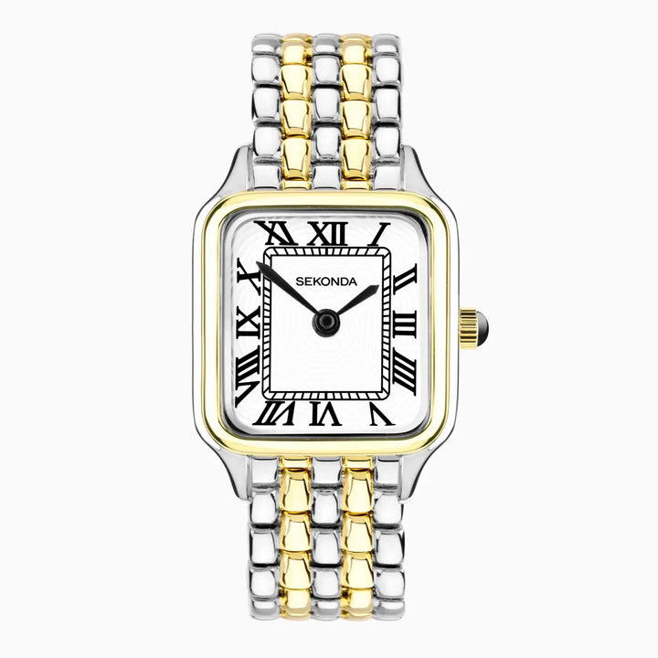 Sekonda two tone ladies watch with octagonal face and Roman numerals.