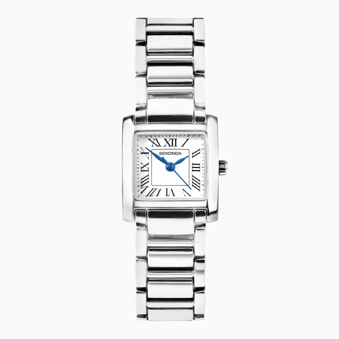 Sekonda silver ladies watch with Roman numerals.