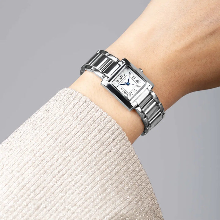 Sekonda silver ladies watch with Roman numerals.